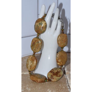 Vintage Chunky Natural Stones & Pearl Boho Moroccan Statement Necklace